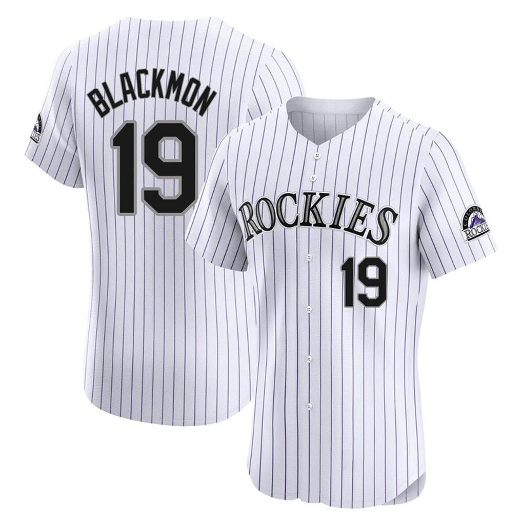 Friene  C.Rockies #19 Charlie Blackmon Player White Limited Elite Home Stitched Jerseys