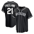 Friene  C.Rockies #21 Kyle Freeland Player Black Fashion Out Home Game Stitched Jerseys