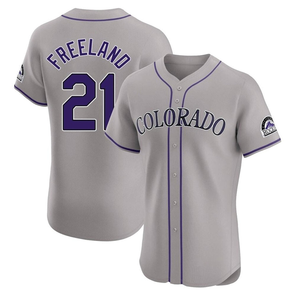 Friene  C.Rockies #21 Kyle Freeland Player Gray Limited Elite Home Stitched Jerseys