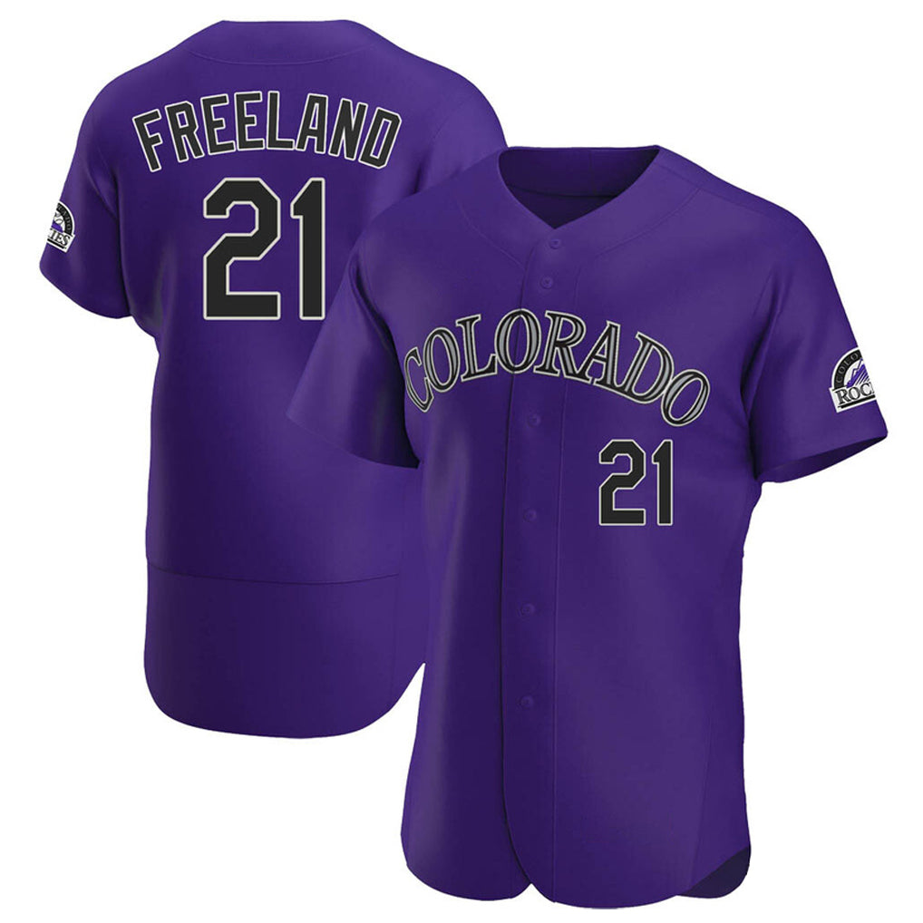 Friene  C.Rockies #21 Kyle Freeland Player Purple Limited Elite Home Stitched Jerseys