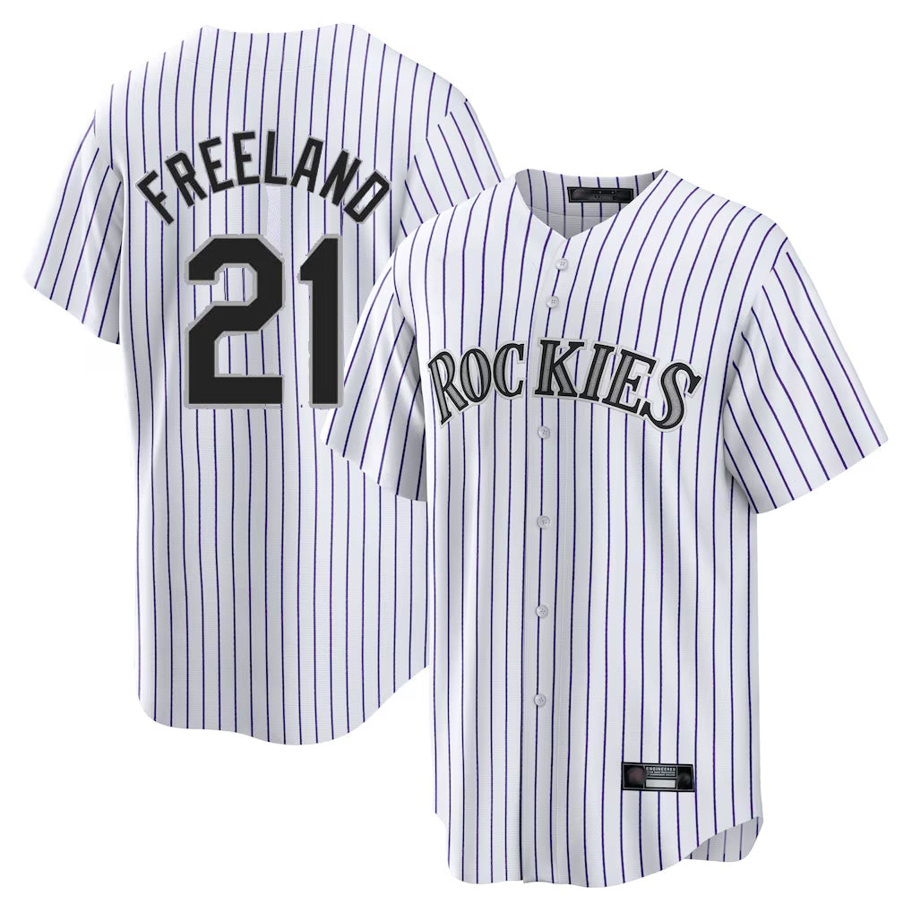 Friene  C.Rockies #21 Kyle Freeland Player White Game Home Stitched Jerseys