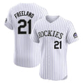 Friene  C.Rockies #21 Kyle Freeland Player White Limited Elite Home Stitched Jerseys