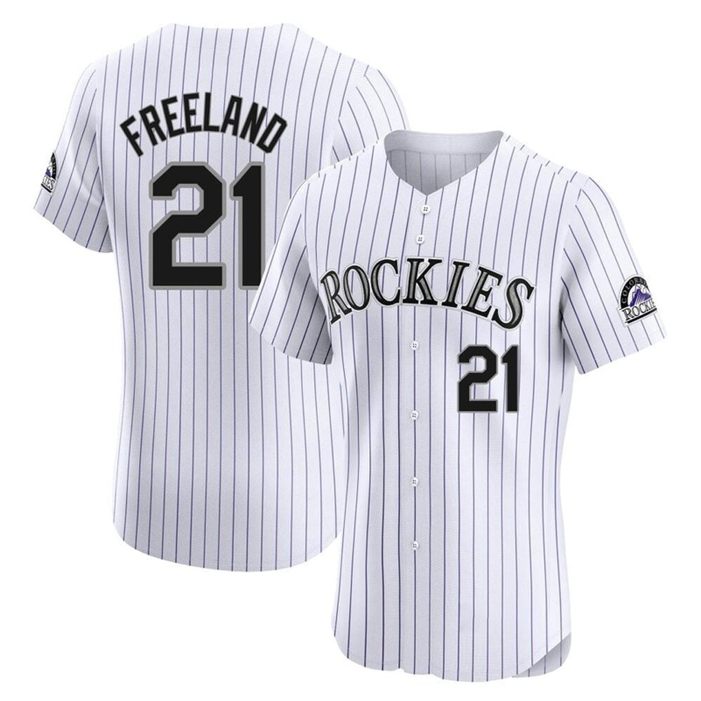 Friene  C.Rockies #21 Kyle Freeland Player White Limited Elite Home Stitched Jerseys