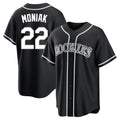 Friene  C.Rockies #22 Mickey Moniak Player Black Fashion Out Home Game Stitched Jerseys