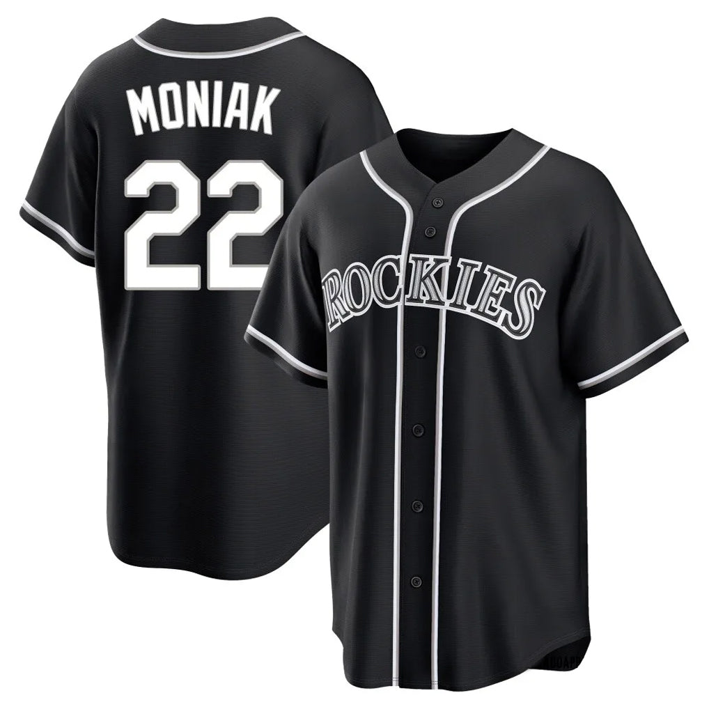 Friene  C.Rockies #22 Mickey Moniak Player Black Fashion Out Home Game Stitched Jerseys