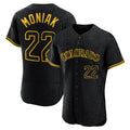 Friene  C.Rockies #22 Mickey Moniak Player Black Snake Skin City Limited Elite Home Stitched Jerseys