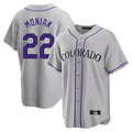 Friene  C.Rockies #22 Mickey Moniak Player Gray Game Home Stitched Jerseys