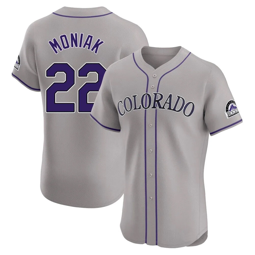Friene  C.Rockies #22 Mickey Moniak Player Gray Limited Elite Home Stitched Jerseys