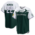 Friene  C.Rockies #22 Mickey Moniak Player Green City Connect Home Game Stitched Jerseys