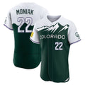 Friene  C.Rockies #22 Mickey Moniak Player Green City Connect Limited Elite Home Stitched Jerseys