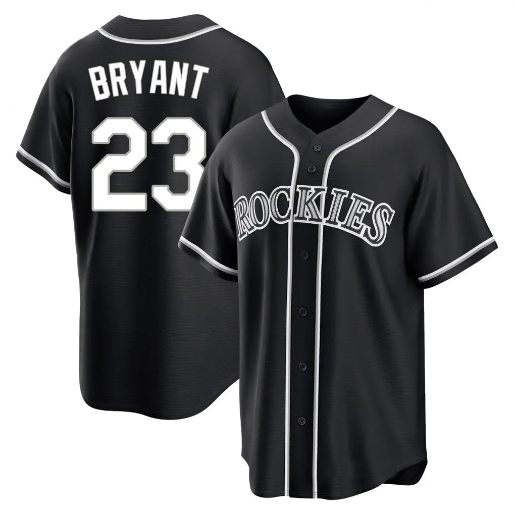 Friene  C.Rockies #23 Kris Bryant Player Black Fashion Out Home Game Stitched Jerseys