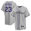 Friene  C.Rockies #23 Kris Bryant Player Gray Game Home Stitched Jerseys