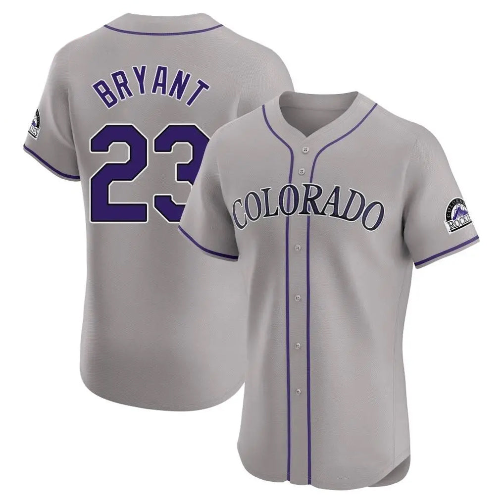 Friene  C.Rockies #23 Kris Bryant Player Gray Limited Elite Home Stitched Jerseys