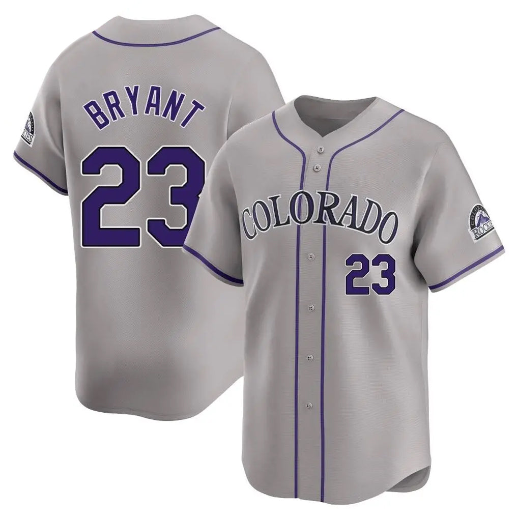 Friene  C.Rockies #23 Kris Bryant Player Gray Limited Home Stitched Jerseys