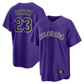 Friene  C.Rockies #23 Kris Bryant Player Purple Game Home Stitched Jerseys