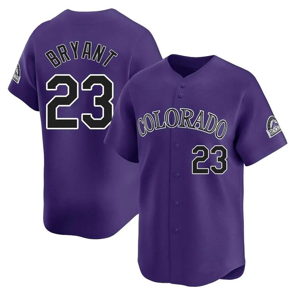 Friene  C.Rockies #23 Kris Bryant Player Purple Limited Home Stitched Jerseys