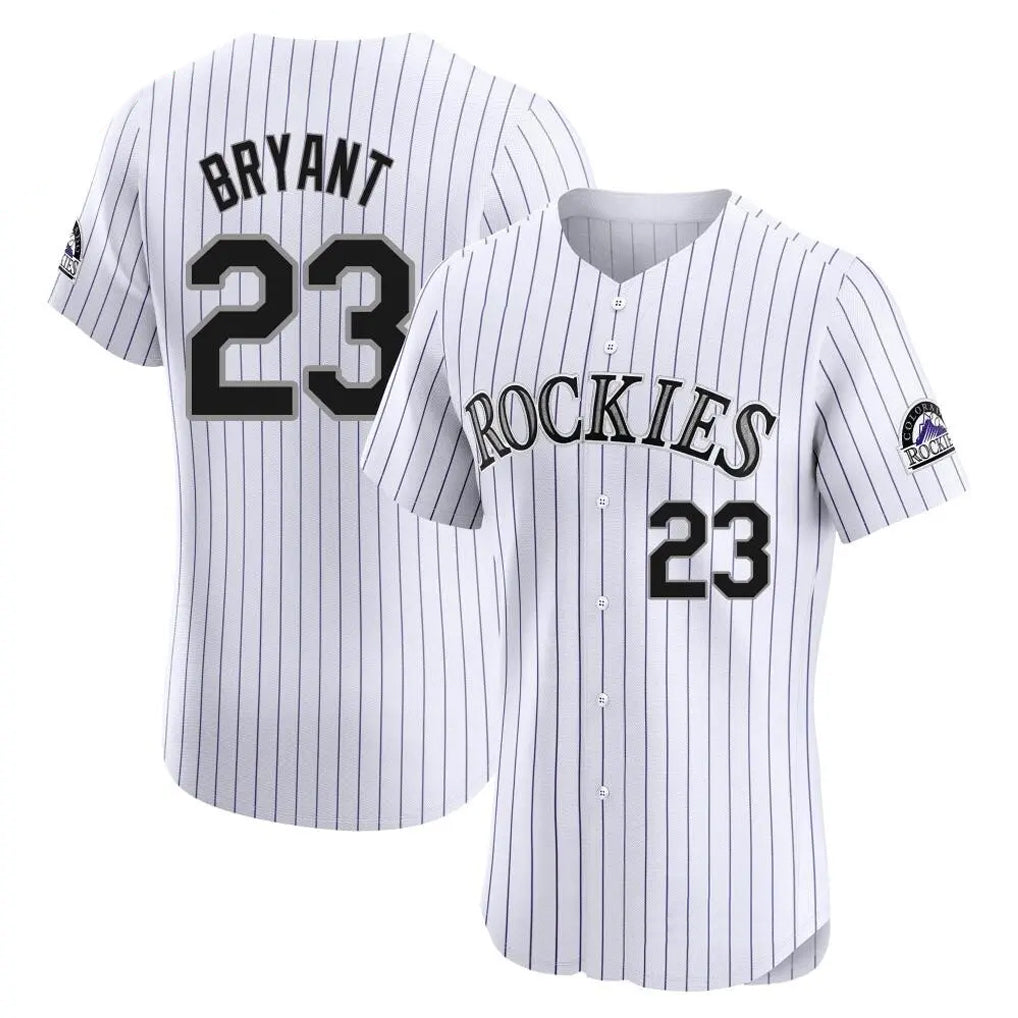 Friene  C.Rockies #23 Kris Bryant Player White Limited Elite Home Stitched Jerseys