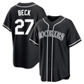 Friene  C.Rockies #27 Jordan Beck Player Black Fashion Out Home Game Stitched Jerseys