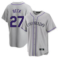 Friene  C.Rockies #27 Jordan Beck Player Gray Game Home Stitched Jerseys