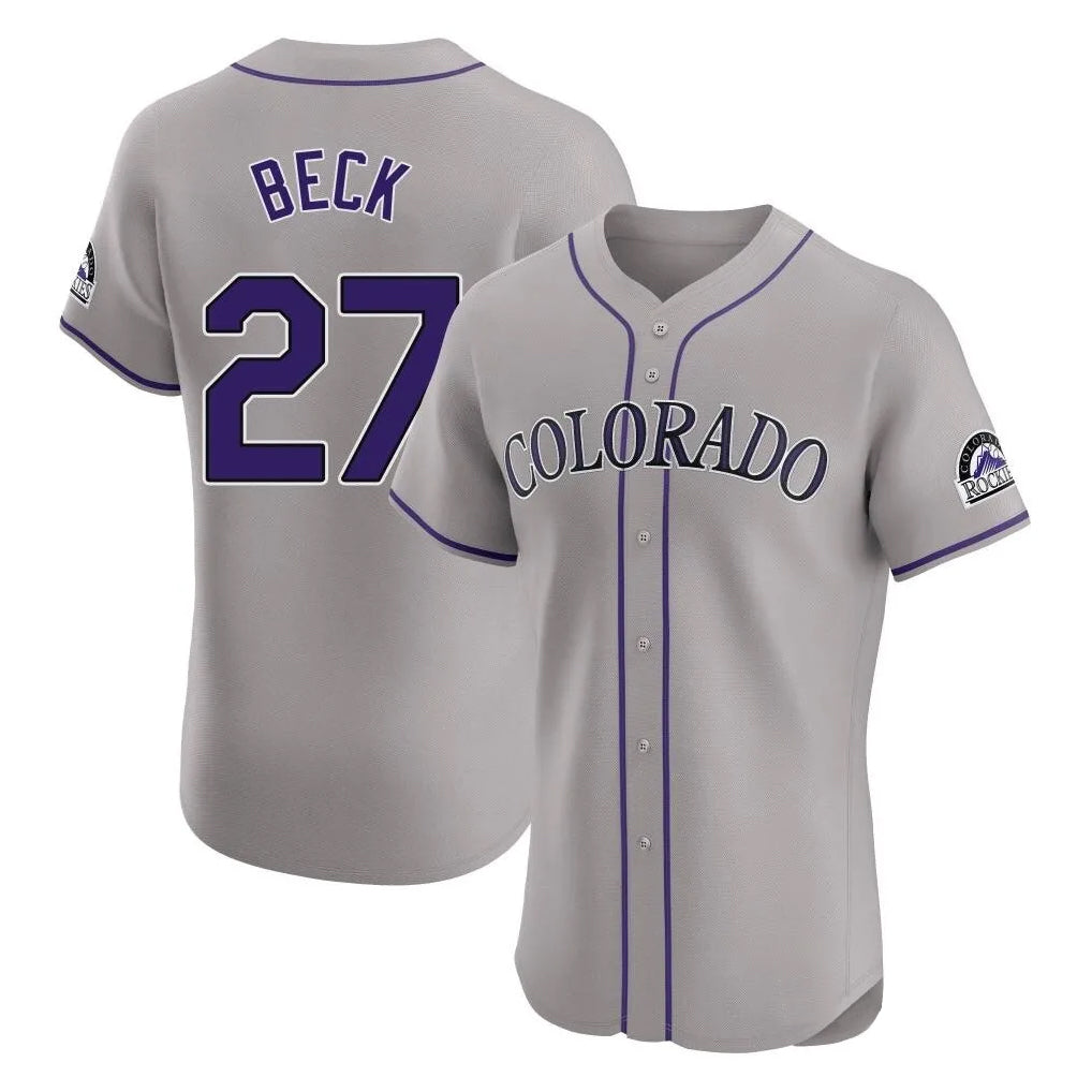 Friene  C.Rockies #27 Jordan Beck Player Gray Limited Elite Home Stitched Jerseys