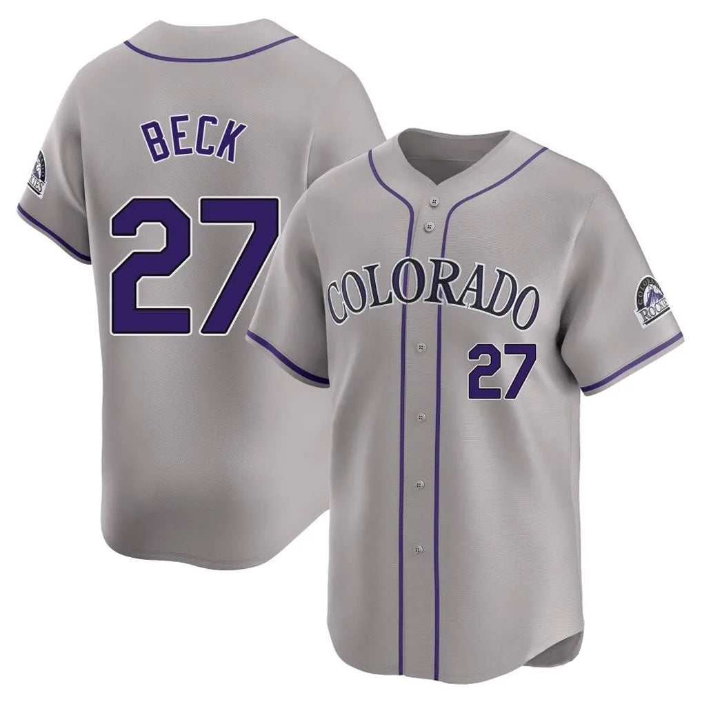 Friene  C.Rockies #27 Jordan Beck Player Gray Limited Home Stitched Jerseys