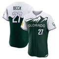 Friene  C.Rockies #27 Jordan Beck Player Green City Connect Limited Elite Home Stitched Jerseys