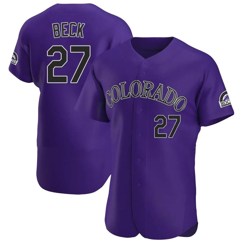 Friene  C.Rockies #27 Jordan Beck Player Purple Limited Elite Home Stitched Jerseys