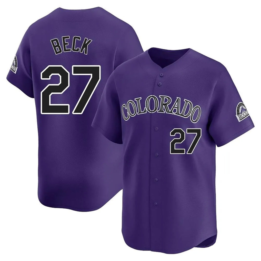 Friene  C.Rockies #27 Jordan Beck Player Purple Limited Home Stitched Jerseys