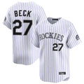 Friene  C.Rockies #27 Jordan Beck Player White Limited Home Stitched Jerseys