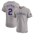 Friene  C.Rockies #2 Tyler Freeman Player Gray Limited Elite Home Stitched Jerseys
