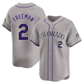 Friene C.Rockies #2 Tyler Freeman Player Gray Limited Home Stitched Jerseys