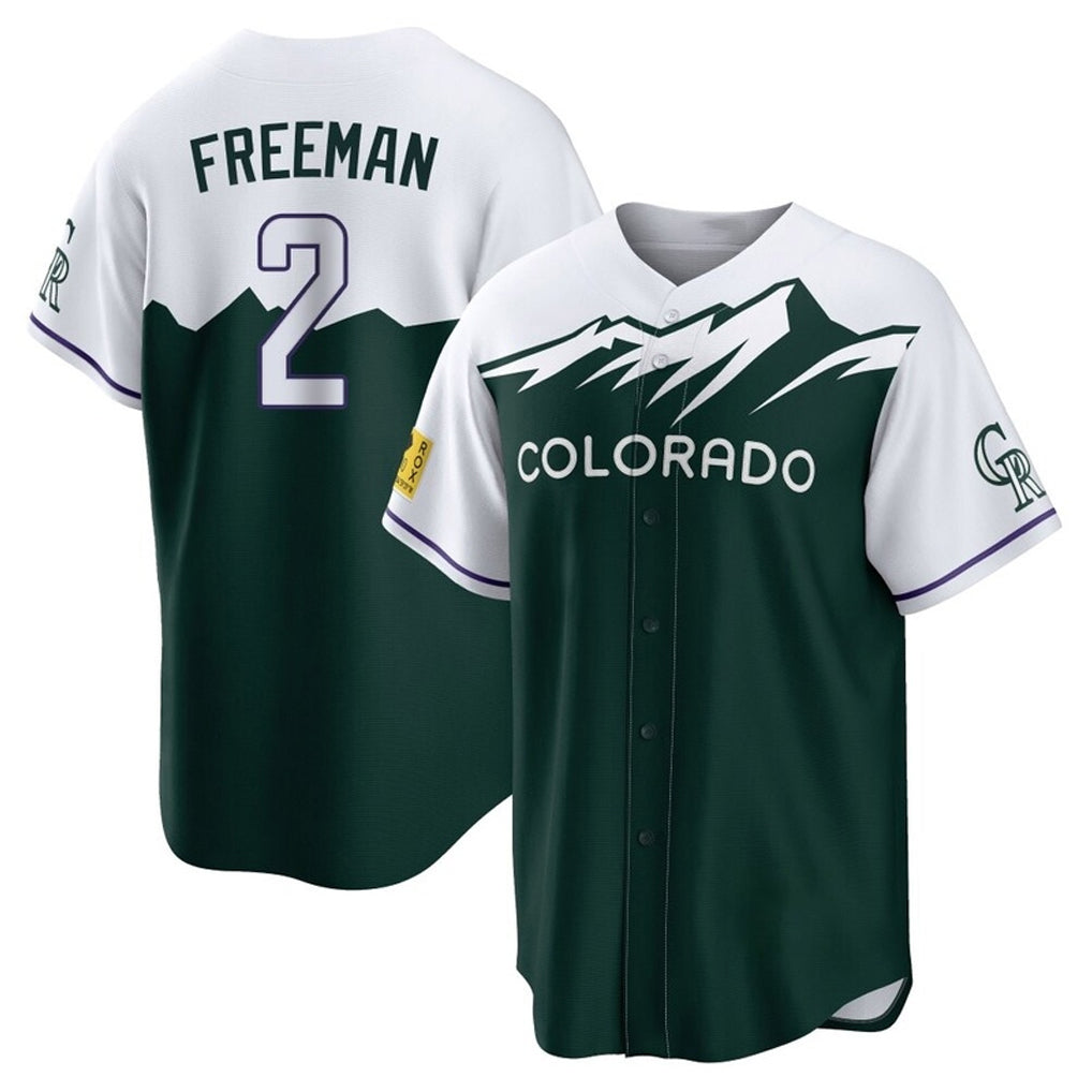Friene  C.Rockies #2 Tyler Freeman Player Green City Connect Home Game Stitched Jerseys