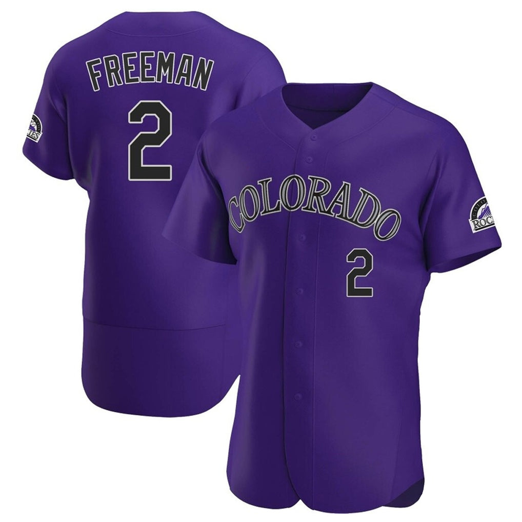 Friene  C.Rockies #2 Tyler Freeman Player Purple Limited Elite Home Stitched Jerseys