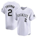 Friene  C.Rockies #2 Tyler Freeman Player White Limited Home Stitched Jerseys