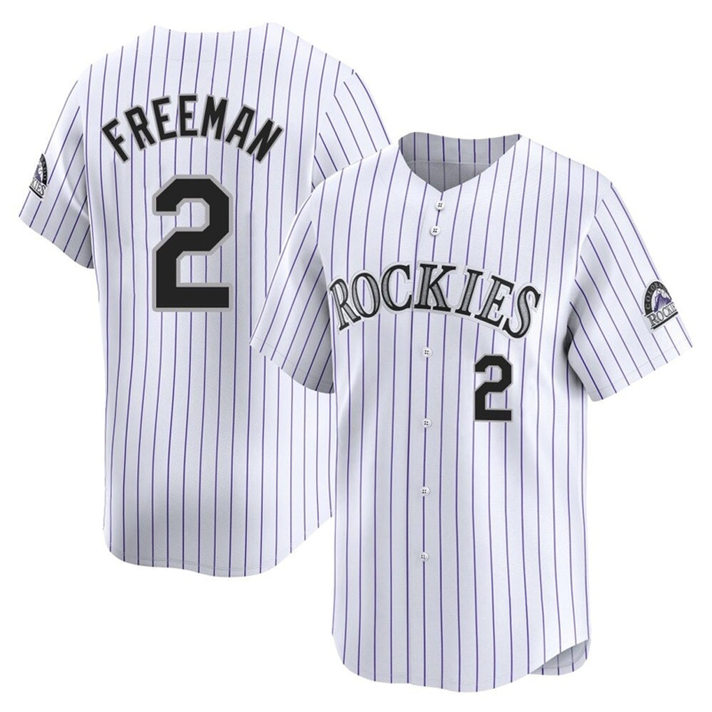 Friene  C.Rockies #2 Tyler Freeman Player White Limited Home Stitched Jerseys