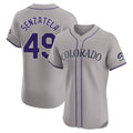 Friene  C.Rockies #49 Antonio Senzatela Player Gray Limited Elite Home Stitched Jerseys