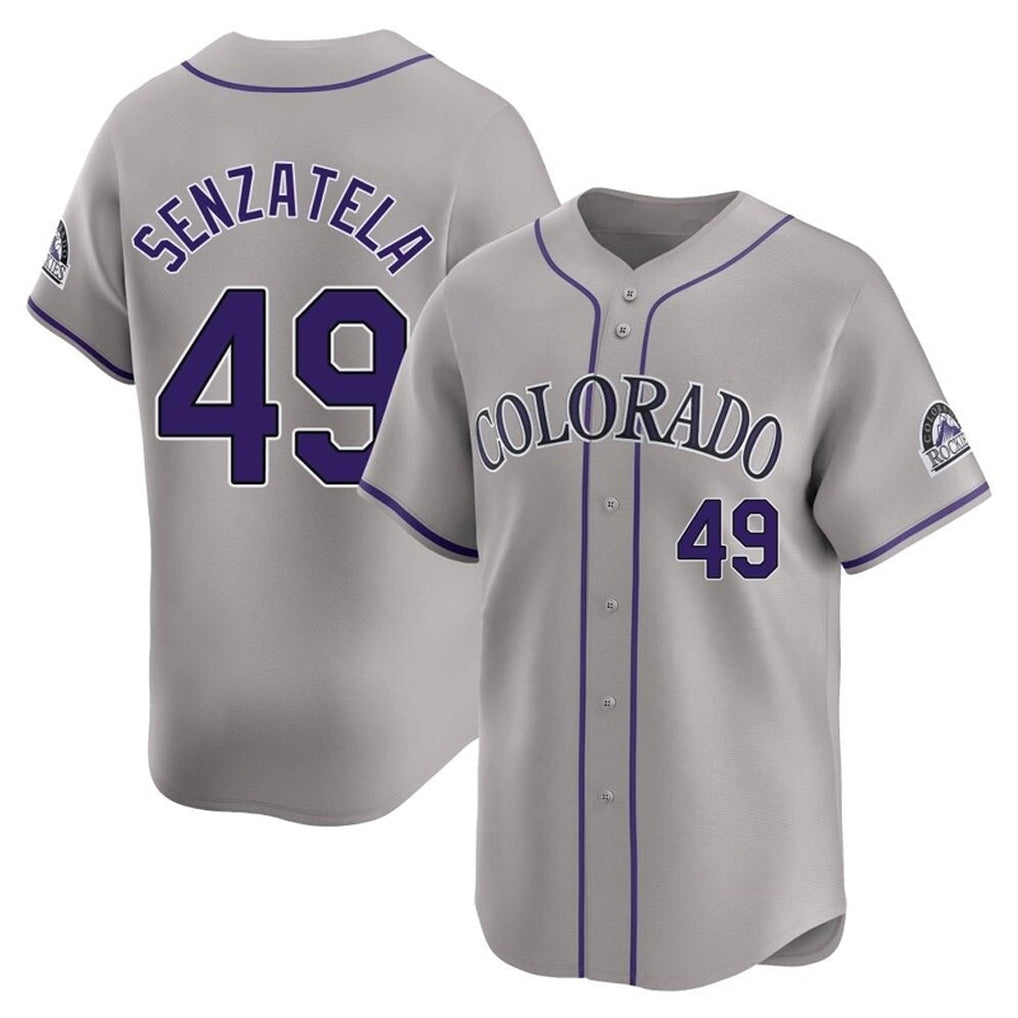 Friene  C.Rockies #49 Antonio Senzatela Player Gray Limited Home Stitched Jerseys