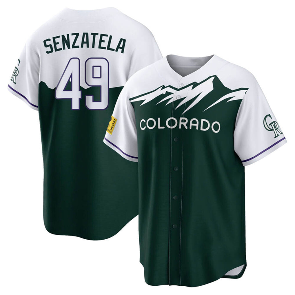 Friene  C.Rockies #49 Antonio Senzatela Player Green City Connect Home Game Stitched Jerseys