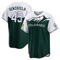 Friene  C.Rockies #49 Antonio Senzatela Player Green City Connect Home Game Stitched Jerseys