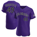 Friene  C.Rockies #49 Antonio Senzatela Player Purple Limited Elite Home Stitched Jerseys