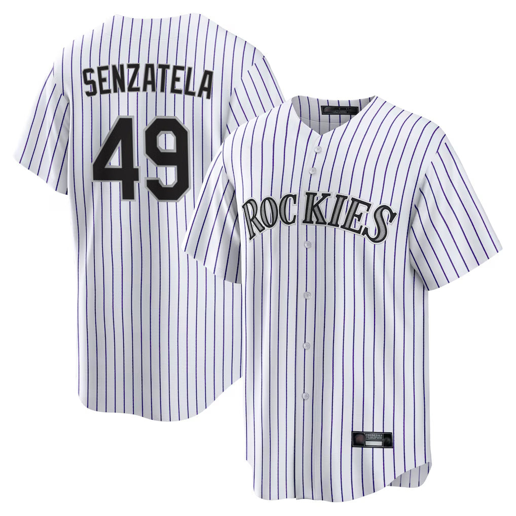 Friene  C.Rockies #49 Antonio Senzatela Player White Game Home Stitched Jerseys