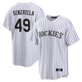 Friene  C.Rockies #49 Antonio Senzatela Player White Game Home Stitched Jerseys