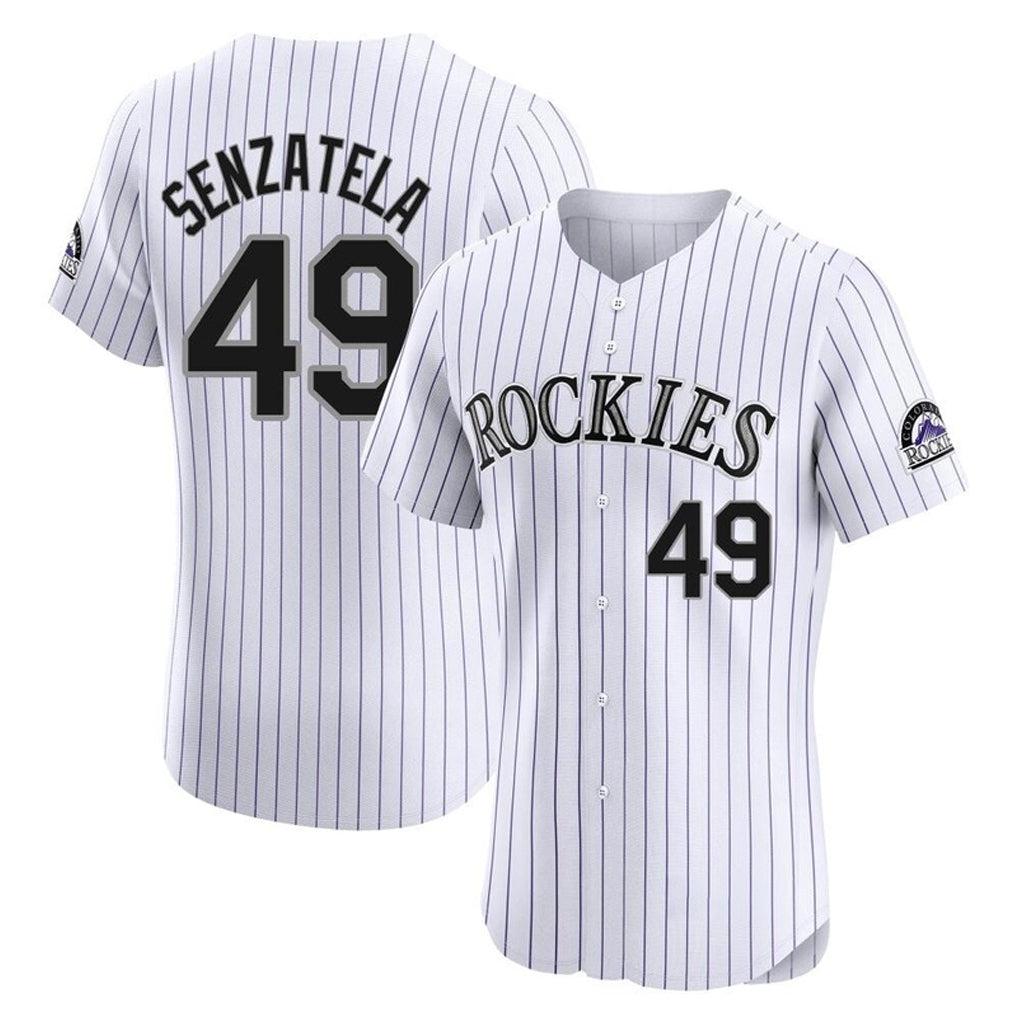 Friene  C.Rockies #49 Antonio Senzatela Player White Limited Elite Home Stitched Jerseys