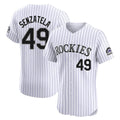 Friene  C.Rockies #49 Antonio Senzatela Player White Limited Elite Home Stitched Jerseys