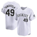Friene  C.Rockies #49 Antonio Senzatela Player White Limited Home Stitched Jerseys