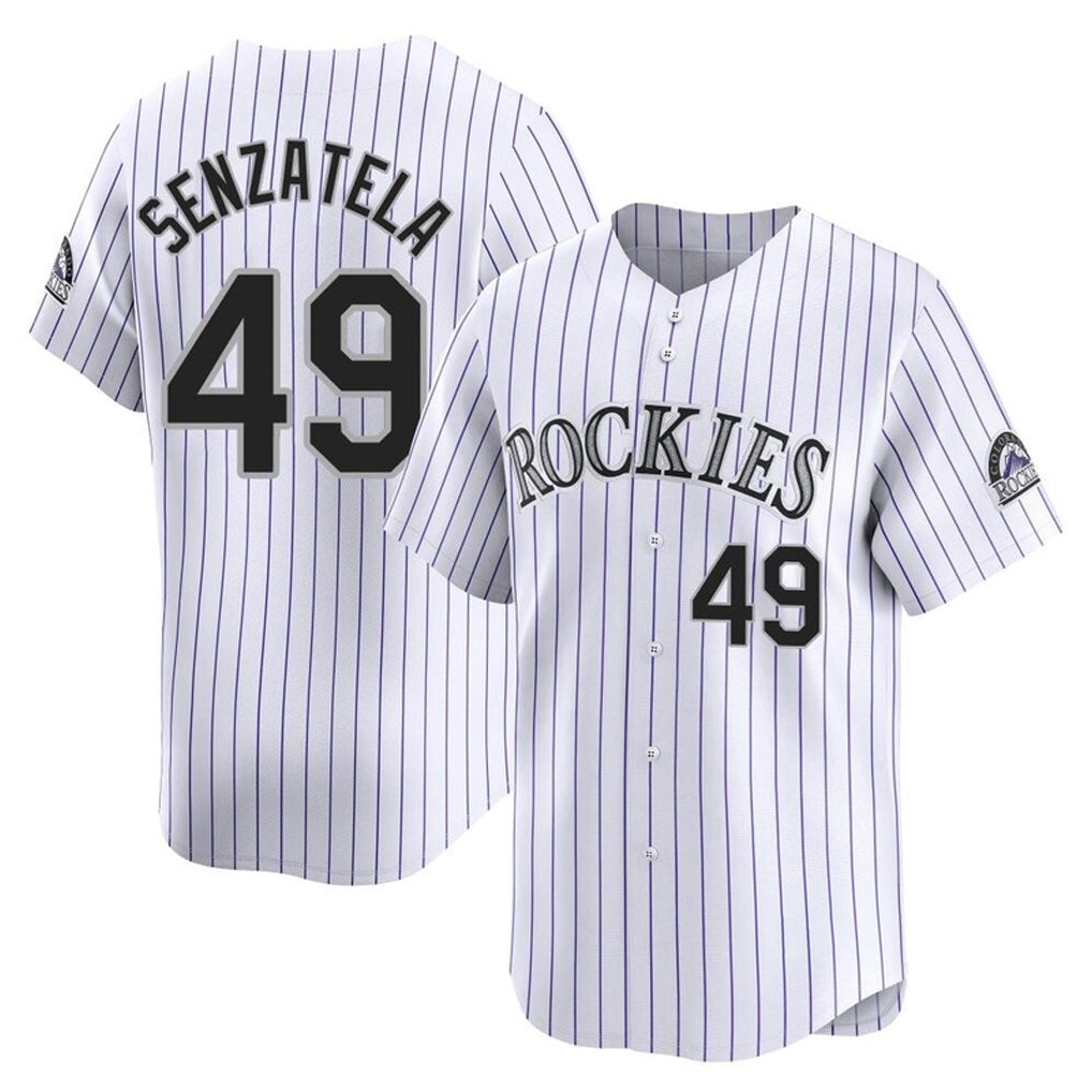 Friene  C.Rockies #49 Antonio Senzatela Player White Limited Home Stitched Jerseys