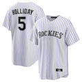 Friene C.Rockies #5 Matt Holliday Player White Game Home Stitched Jerseys