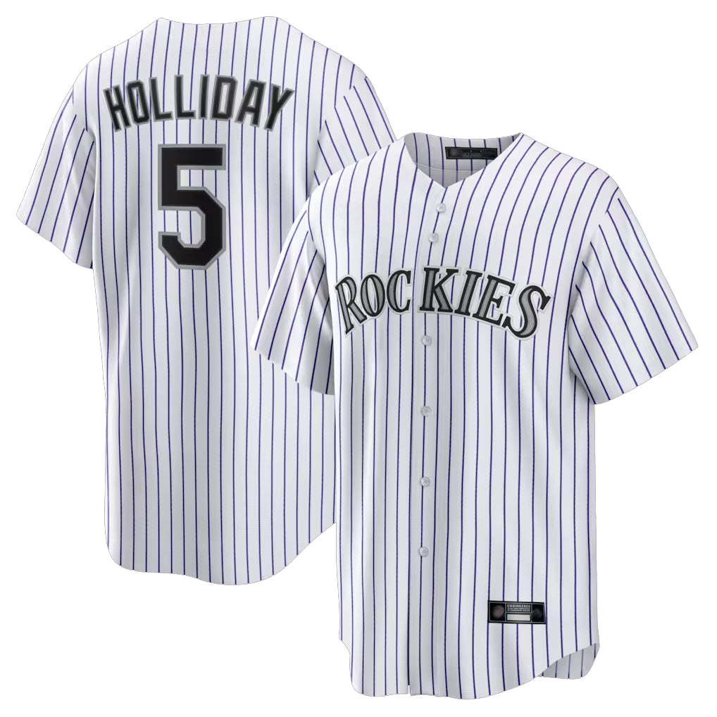 Friene C.Rockies #5 Matt Holliday Player White Game Home Stitched Jerseys