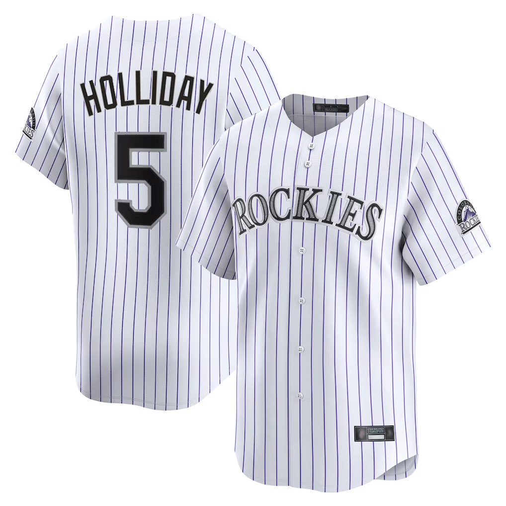 Friene C.Rockies #5 Matt Holliday Player White Limited Home Stitched Jerseys