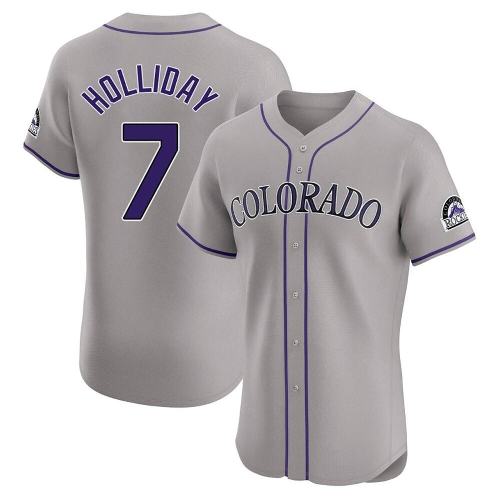 Friene C.Rockies #7 Matt Holliday Player Gray Limited Elite Home Stitched Jerseys
